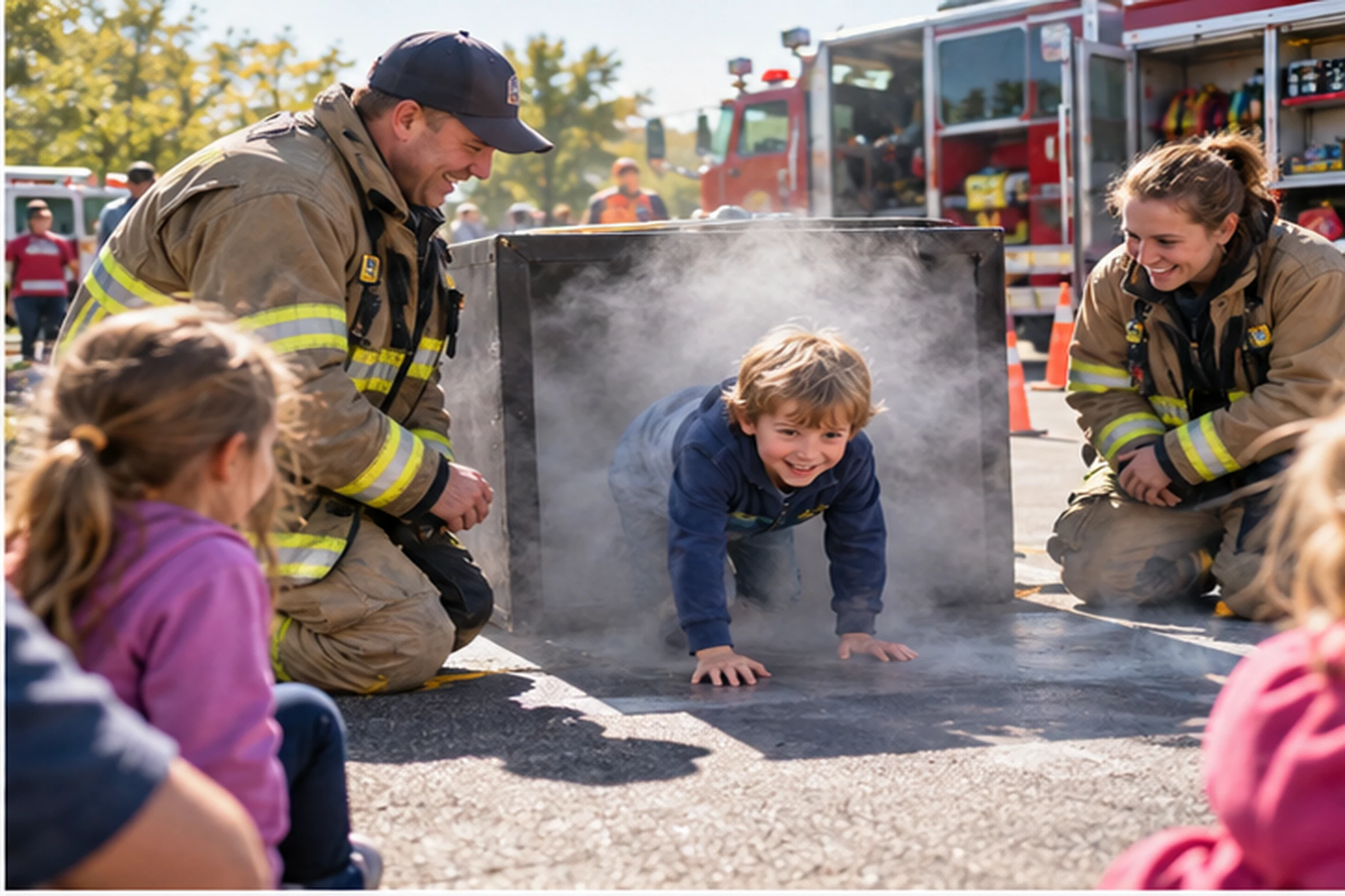 Baraboo firefighters teaching children smoke safety