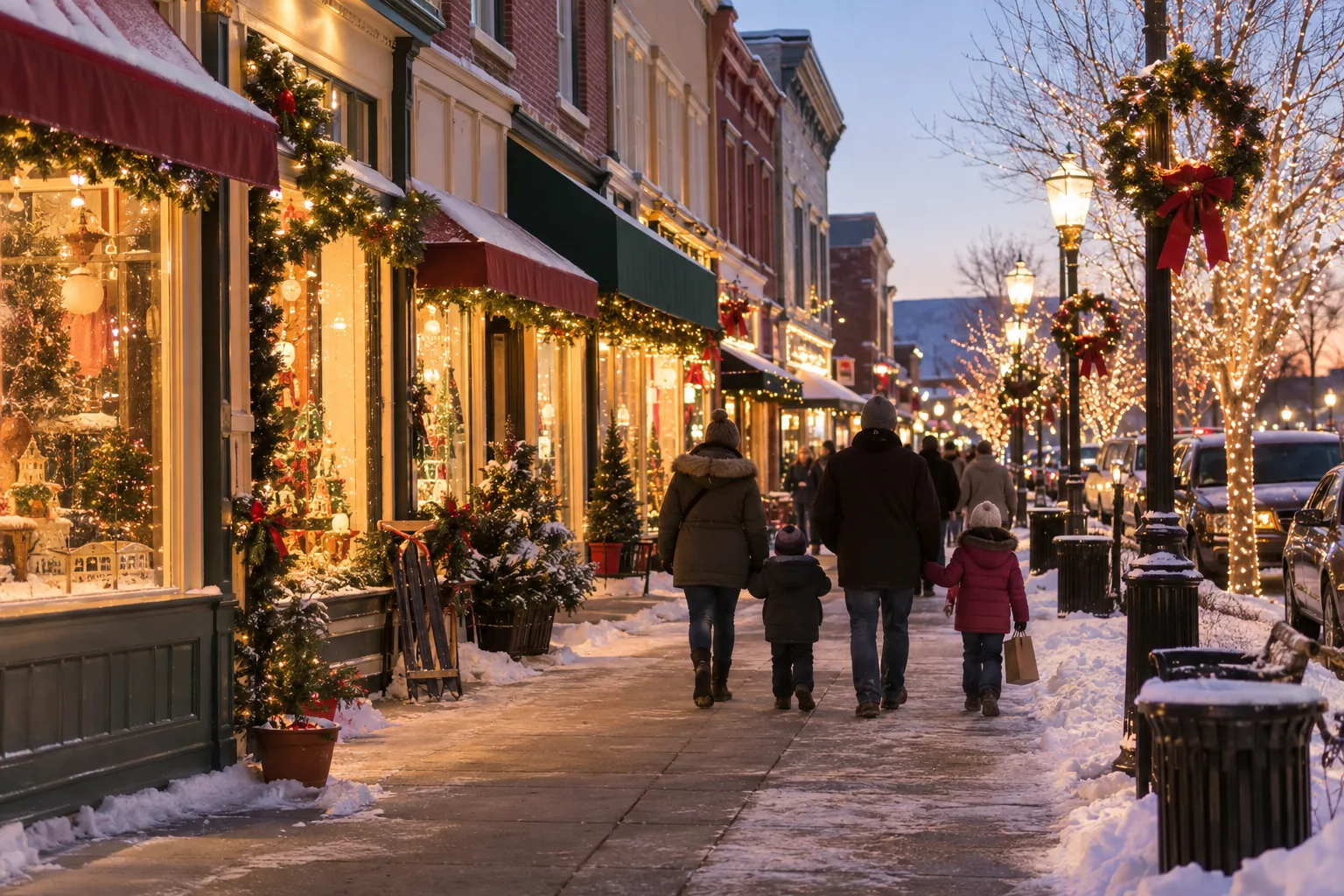 Illustrative scene for Experience Christmas in Downtown Baraboo in the Baraboo area; not a photograph of this event