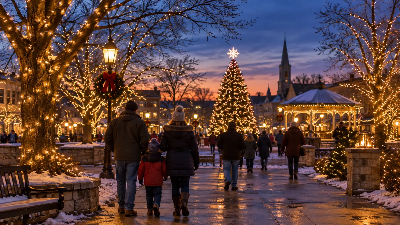 Illustrative scene for Light Up the Square in the Baraboo area; not a photograph of this event