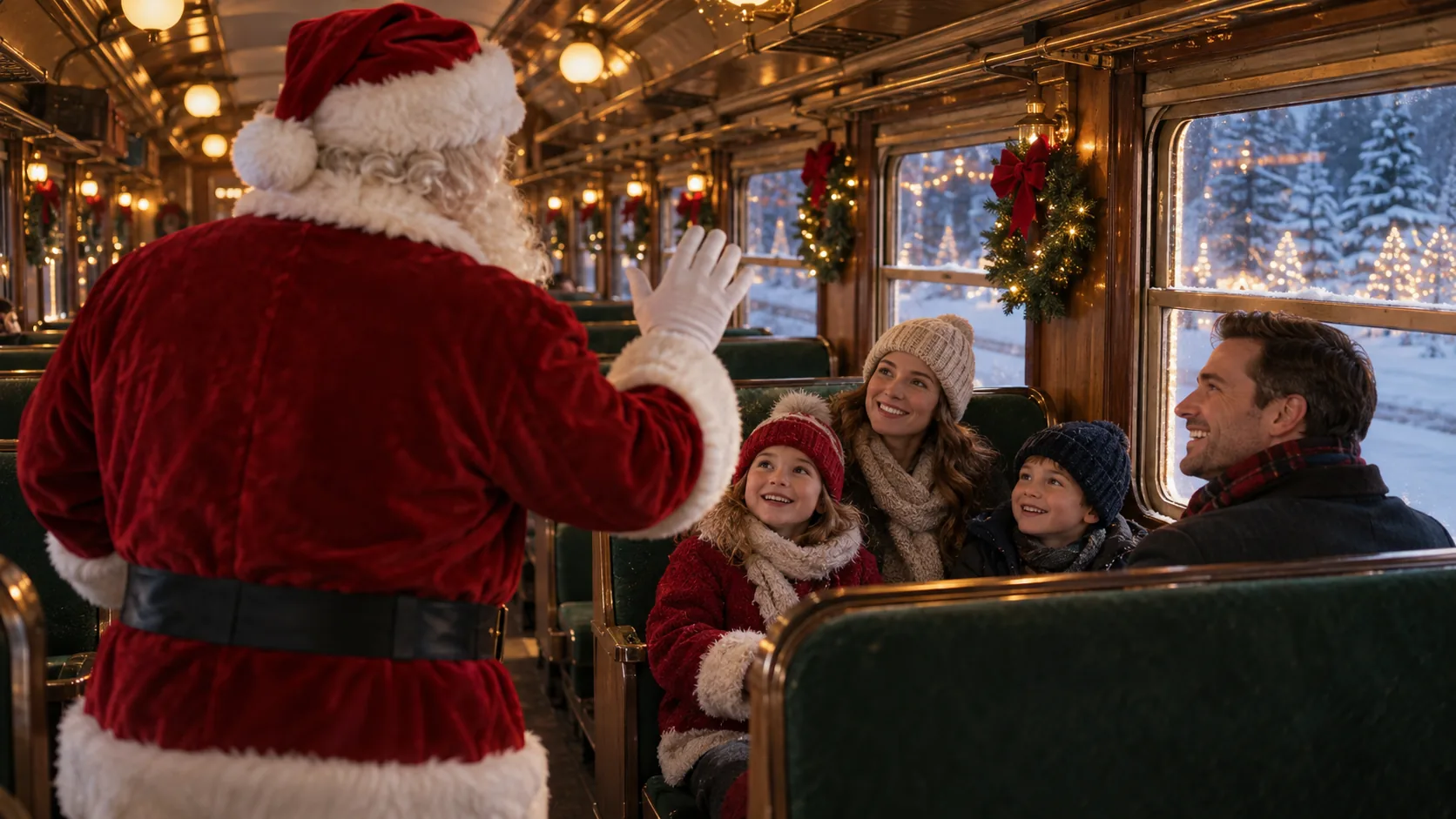 Illustrative scene for Santa Express: December Trains in the Baraboo area; not a photograph of this event
