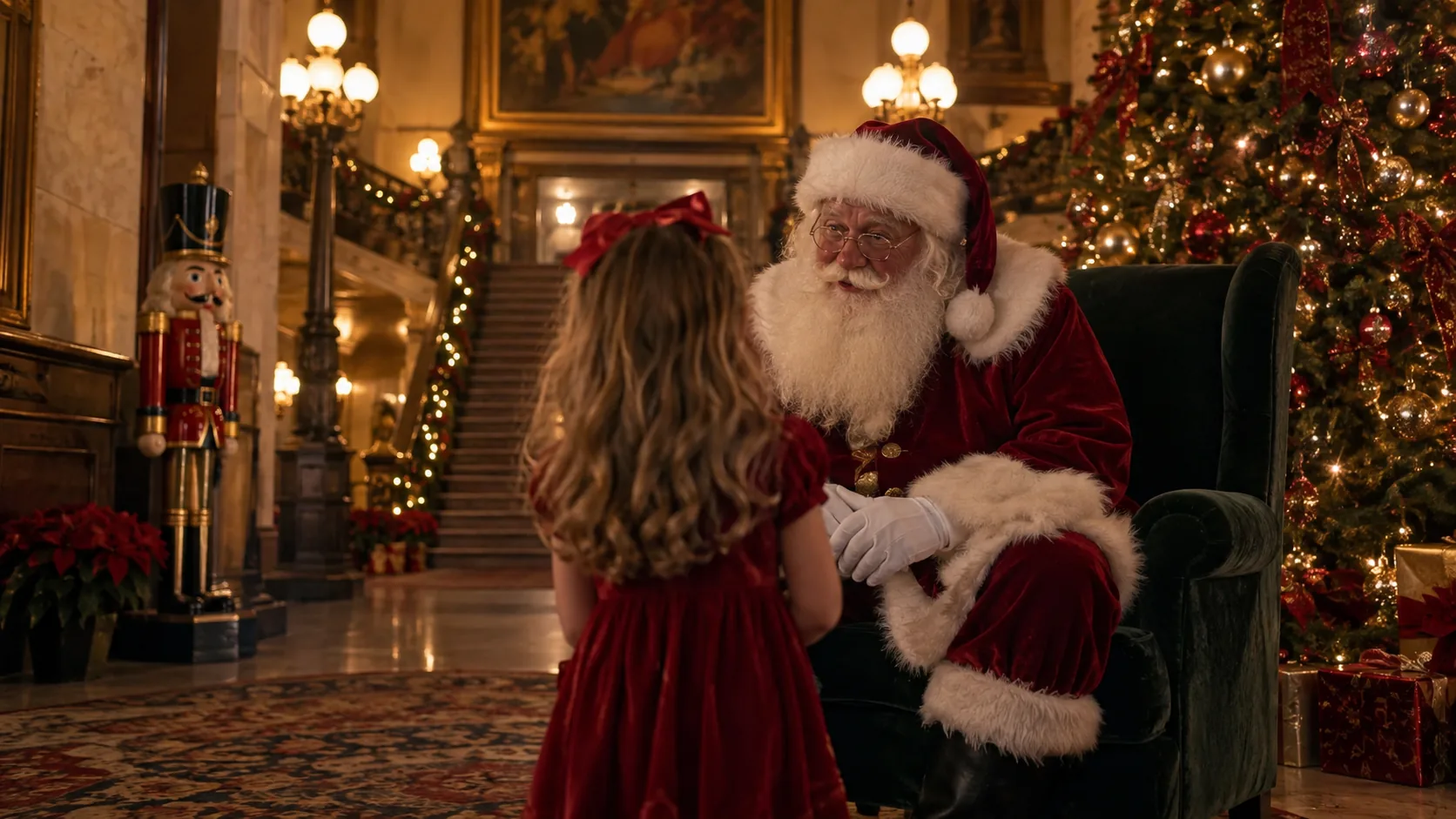 Illustrative scene for Visits with Santa at the Al. Ringling Theatre in the Baraboo area; not a photograph of this event