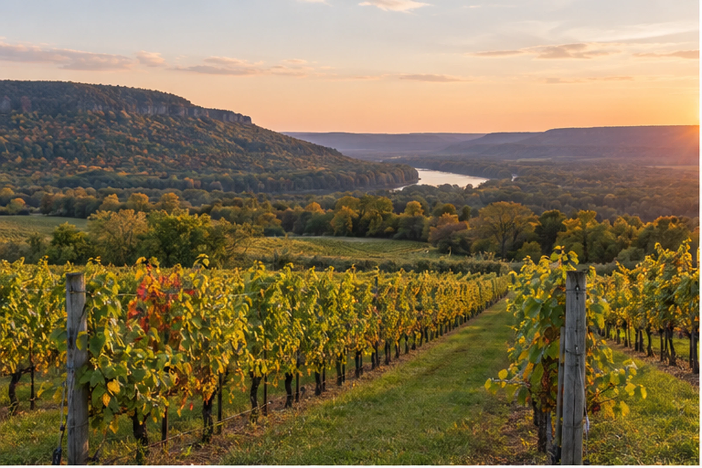 Baraboo Bluff Winery vineyard in early fall