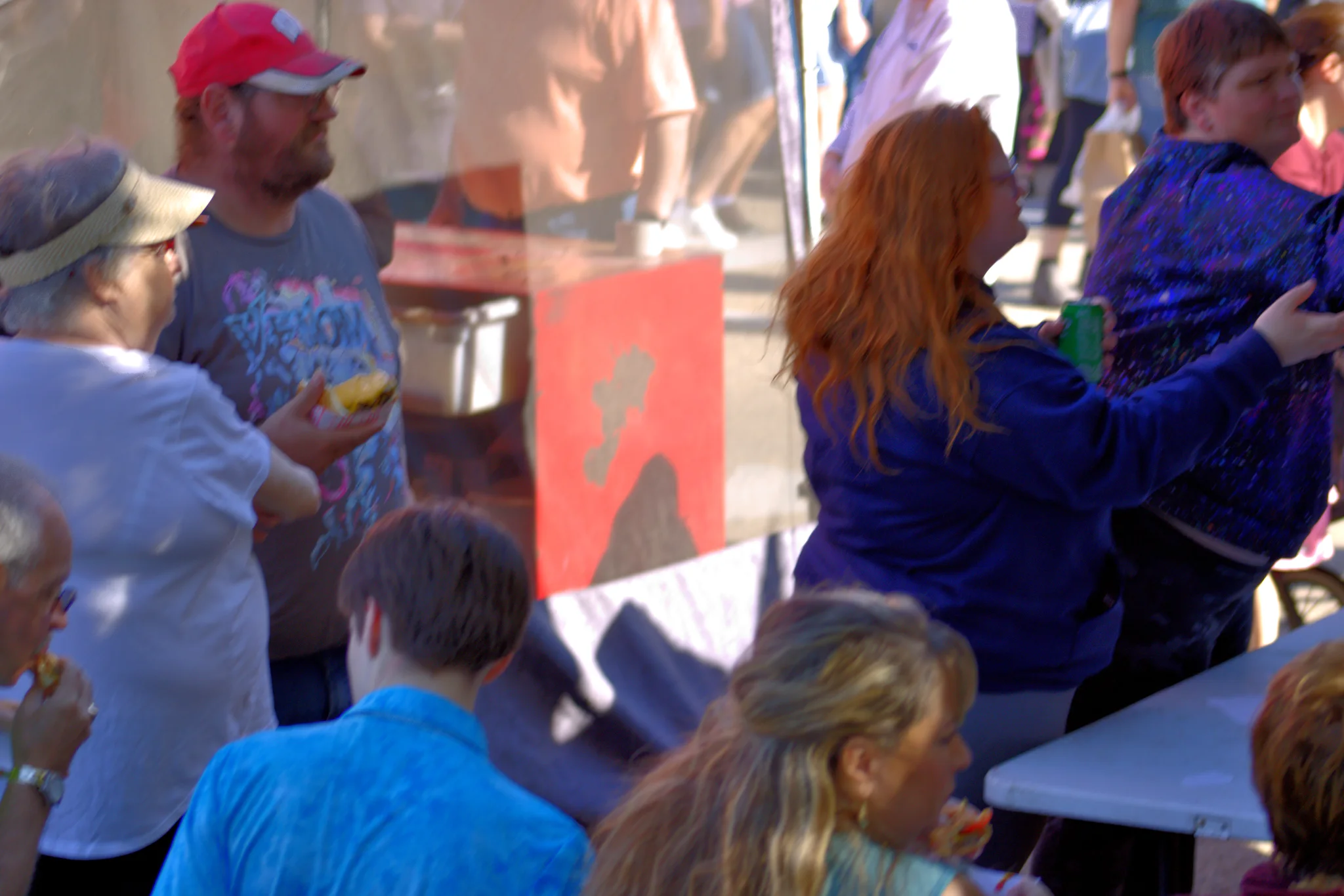 Fairgoers gathering around a food stall at Baraboo's 2026 Fall Fair on the Square